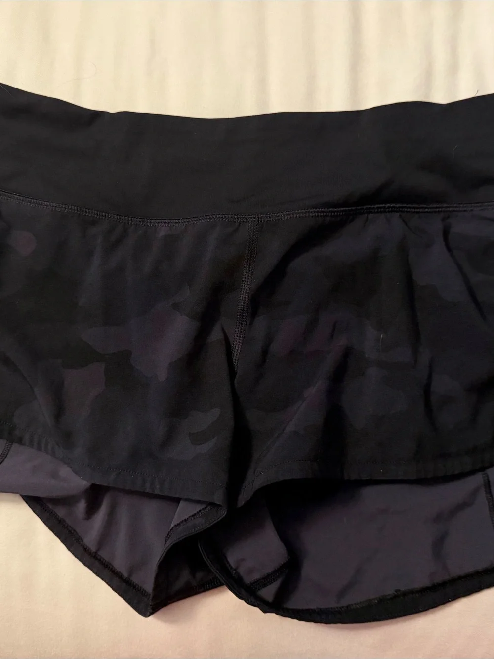 lululemon athletica Black Camo Run Bike Shorts